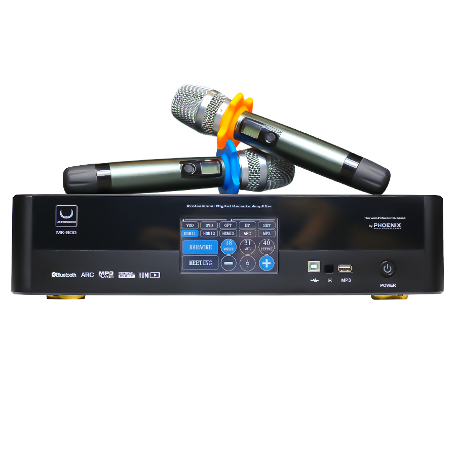 Vang số liền công suất kèm micro 3in1 Amply Listensound MK 900 (Chính hãng)
