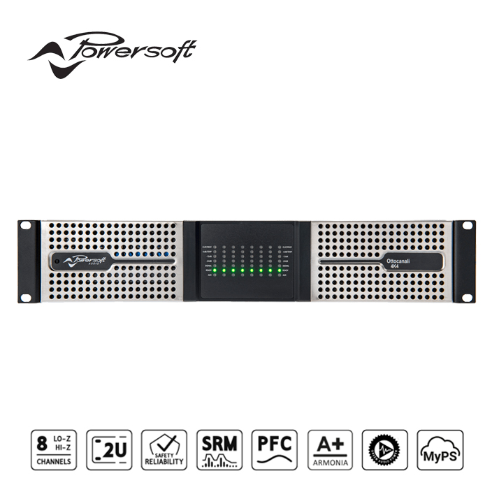 Cục đẩy công suất Powersoft OTTOCANALI 4K4 8 kênh - Amply Powersoft OTTOCANALI 4K4 8-channel amplifiers